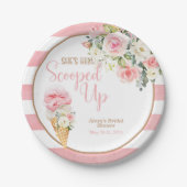 彼女はスクープされストライプていカスタムる ペーパープレート (正面)