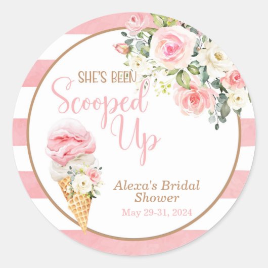 彼女はスクープされストライプていカスタムる ラウンドシール (正面)