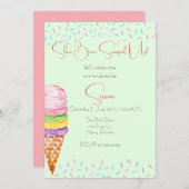 彼女はスクープブライダルシャワー 招待状 (正面/裏面)