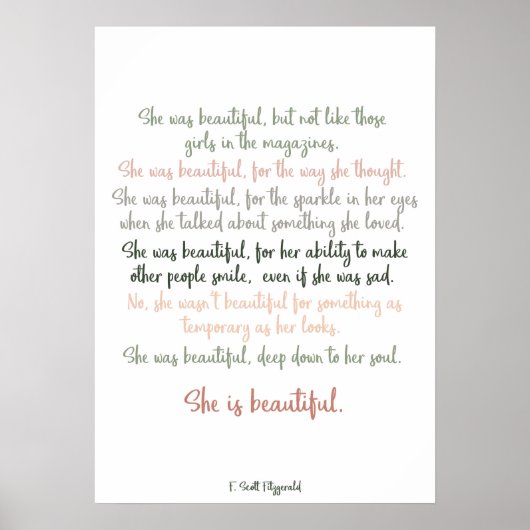 彼女はスコット・フィッツジェラルドによって美しかった ポスター (正面)