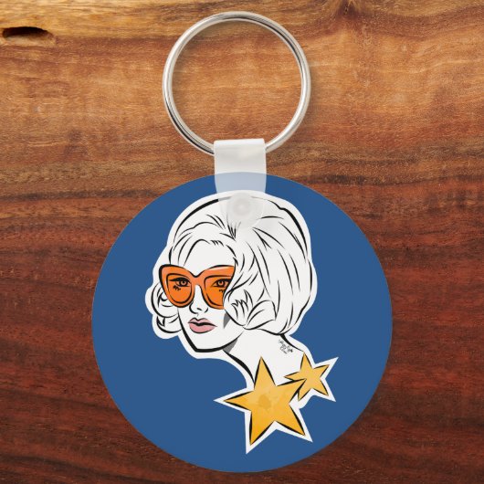 彼女はスターレトロスタイル キーホルダー (正面)