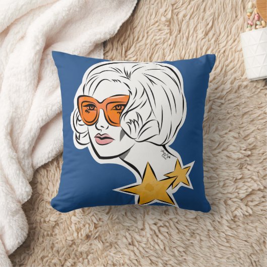 彼女はスターレトロスタイル クッション (ブランケット)