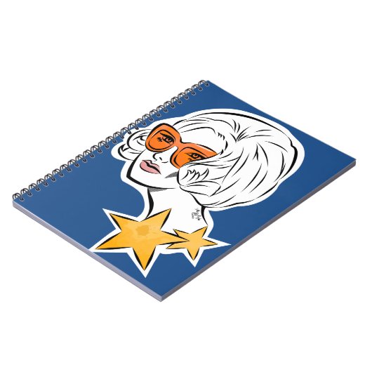 彼女はスターレトロスタイル ノートブック (左側)