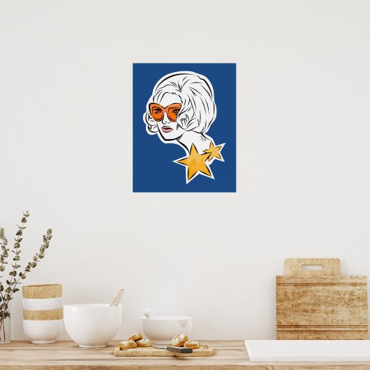 彼女はスターレトロスタイル ポスター (キッチン)