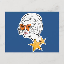 彼女はスターレトロスタイル ポストカード
