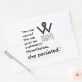 彼女はステッカーを四角く押し付けた スクエアシール (封筒)