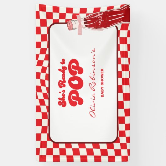 彼女はソーダコーラベビーポップ・アートのシャワーの準備ができている 横断幕 (縦)