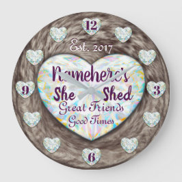 彼女はダイヤをブラウン·ファー·クロック！大時計 ラージ壁時計