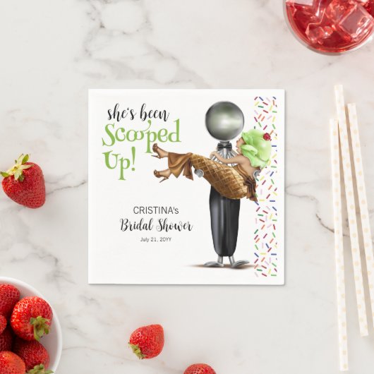 彼女はチョコレートアイスクリームを掬い上げられた スタンダードカクテルナプキン (インサイチュ)