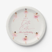 彼女はツチュキュートピンクバレリーナ2nd誕生日パーティー ペーパープレート (正面)