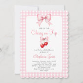 彼女はトップさくらんぼの赤ちゃんシャワー少女である 招待状 (正面)