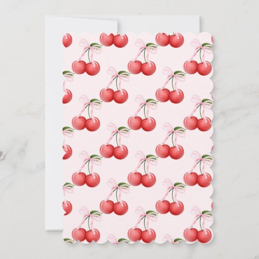 彼女はトップさくらんぼコケットで小さいアウト 招待状 (裏面)