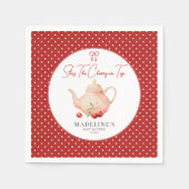 彼女はトップのさくらんぼの赤ちゃんシャワーペーパーナプキン スタンダードカクテルナプキン (正面)