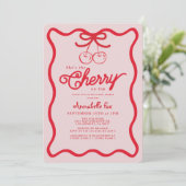 彼女はトップハンドドローさくらんぼのベビーシャワーだ 招待状 (スタンド正面)