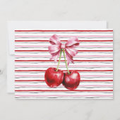 彼女はトップピンクコケットベビーシャワーのさくらんぼである 招待状 (裏面)