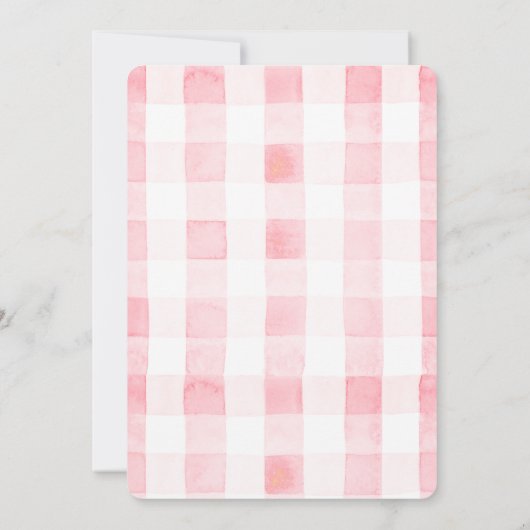 彼女はトップピンクジンガムさくらんぼのブライダルシャワー 招待状 (裏面)