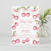 彼女はトップピンクレッドさくらんぼのブライダルシャワーだ 招待状 (スタンド正面)