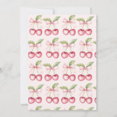 彼女はトップピンクレッドさくらんぼのブライダルシャワーだ 招待状 (裏面)