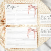 彼女はノットピンクのブライダル弓レシピカードを結んでいる 招待状