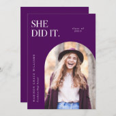 彼女はバイオレットアーチ卒業発表をした 招待状 (正面/裏面)