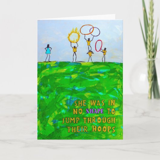 彼女はバスケを通って跳ぶ形にありませんでした カード (正面)
