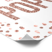 彼女はバラの準備ができてポップ・アートのいる金ゴールド紙吹雪の署名 ポスター (角)