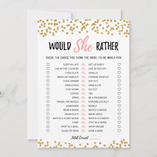 彼女はパーソナライズされたむしろブライダルシャワーのカードを 招待状 (正面)