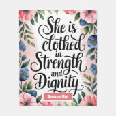 彼女はパーソナライズされたキリスト教の徒と装っている フリースブランケット (正面)