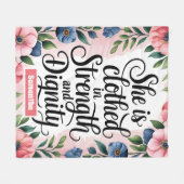 彼女はパーソナライズされたキリスト教の徒と装っている フリースブランケット (正面(横))