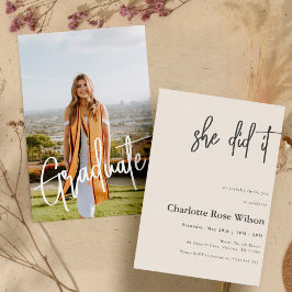 彼女はピンクの写真のトレンディー卒業モダンした 招待状