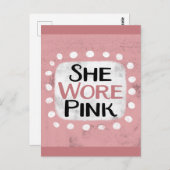 彼女はピンクの葉書を着ていた ポストカード (正面/裏面)