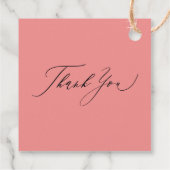 彼女はピンクの蝶結びのウェディングシャワーを計画中 フェイバータグ (裏面)