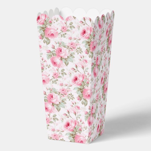 彼女はピンクボウの赤ポップ・アートのちゃんシャワーのポップコーンに近づいている フェイバーボックス (裏面)