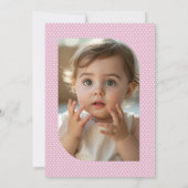 彼女はファンシーな１歳の誕生日パーティーの写真 招待状 (裏面)