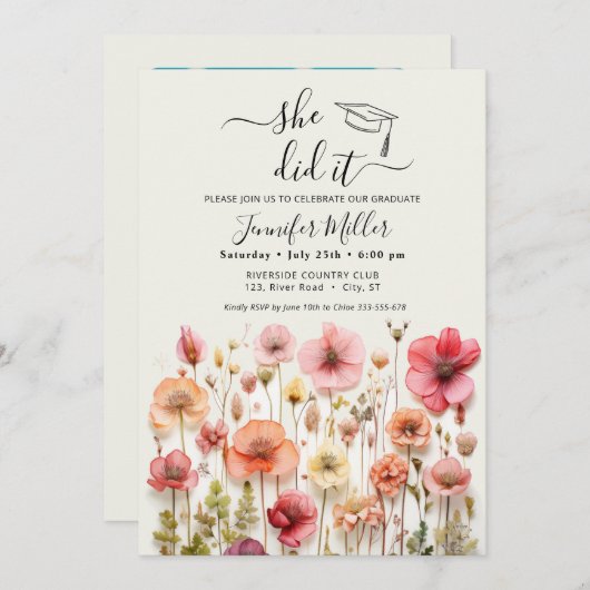 彼女はフローラ卒業党の発表をした シーズンカード (正面/裏面)