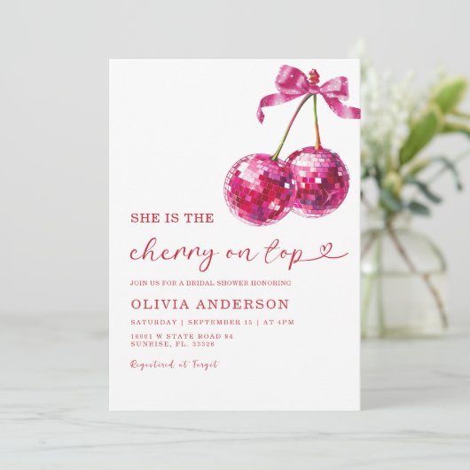 彼女はブライダルシャワーのさくらんぼへの招待だ 招待状 (スタンド正面)