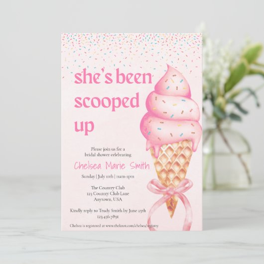 彼女はブライダルシャワーの招待状をスクープされた 招待状 (スタンド正面)