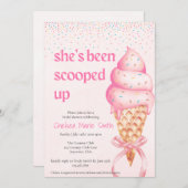 彼女はブライダルシャワーの招待状をスクープされた 招待状 (正面/裏面)