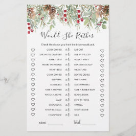 彼女はブライダルシャワーの試合は、冬の松