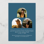 彼女はブルーアーモダンチ写真卒業した 箔招待状 (裏面)