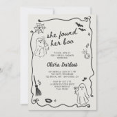 彼女はブーのハロウィン予測できなブライダルシャワーを見つけた 招待状 (正面)
