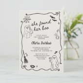 彼女はブーのハロウィン予測できなブライダルシャワーを見つけた 招待状 (スタンド正面)