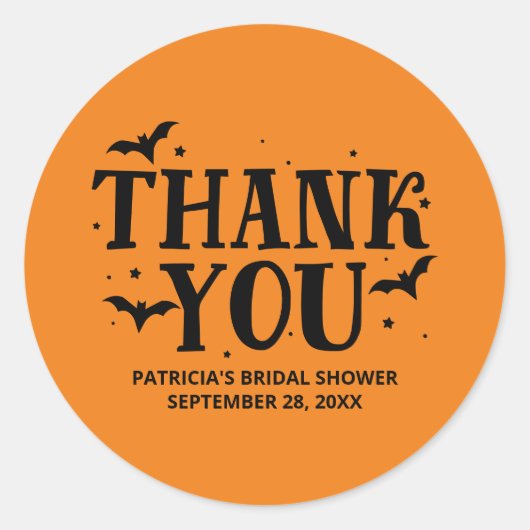 彼女はブーのハロウィーンブライダルシャワーを見つけた ラウンドシール (正面)