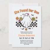 彼女はブーのハロウィーンブライダルシャワーを見つけた 招待状 (正面)