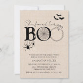 彼女はブーのハロウィーンブライダルシャワーを見つけた 招待状 (正面)