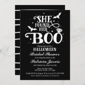 彼女はブーのハロウィーンブライダルシャワーを見つけた 招待状 (正面/裏面)