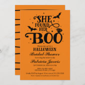彼女はブーのハロウィーンブライダルシャワーを見つけた 招待状 (正面/裏面)