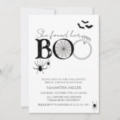 彼女はブーのハロウィーンブライダルシャワーを見つけた 招待状 (正面)