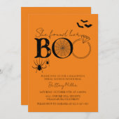 彼女はブーのハロウィーンブライダルシャワーを見つけた 招待状 (正面/裏面)