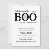 彼女はブーブブラックハロウィーンブライダルシャワーを見つけた 招待状 (正面)